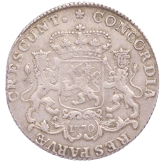 Монета 1/2 дукатона 1770 года Голландия — провинция Западная Фрисландия (реверс)