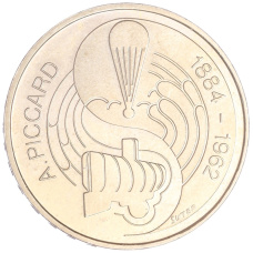 Монета 5 франков 1984 года Швейцария «100 лет со дня рождения Огюста Пикара» (аверс)