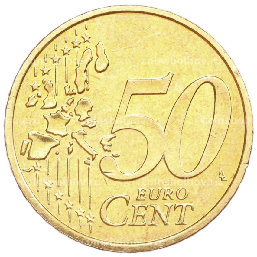 Монета 50 евроцентов 2001 года Монако (вид 2)