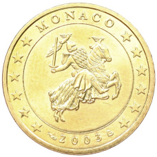 Монета 50 евроцентов 2003 года Монако (аверс)