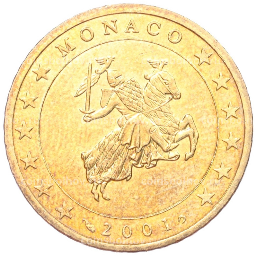 Монета 50 евроцентов 2001 года Монако