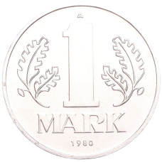 Монета 1 марка 1980 года А Восточная Германия (ГДР) (аверс)