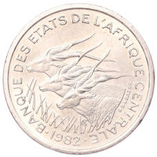 Монета 50 франков 1982 года Центральная Африка (реверс)