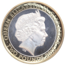 Монета 2 фунта 2015 года Гибралтар «50 лет со дня смерти Уинстона Черчилля» (реверс)