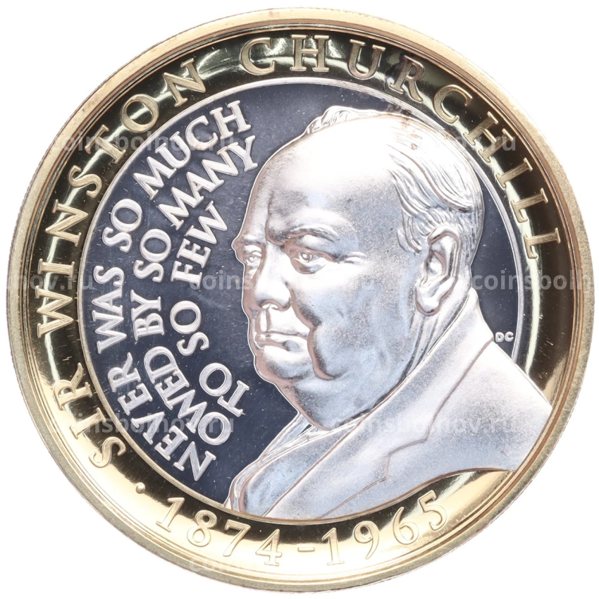 Монета 2 фунта 2015 года Гибралтар «50 лет со дня смерти Уинстона Черчилля»
