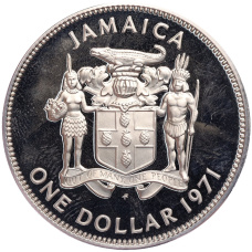 Монета 1 доллар 1971 года Ямайка Бустаманте — первый премьер-министр» (реверс)