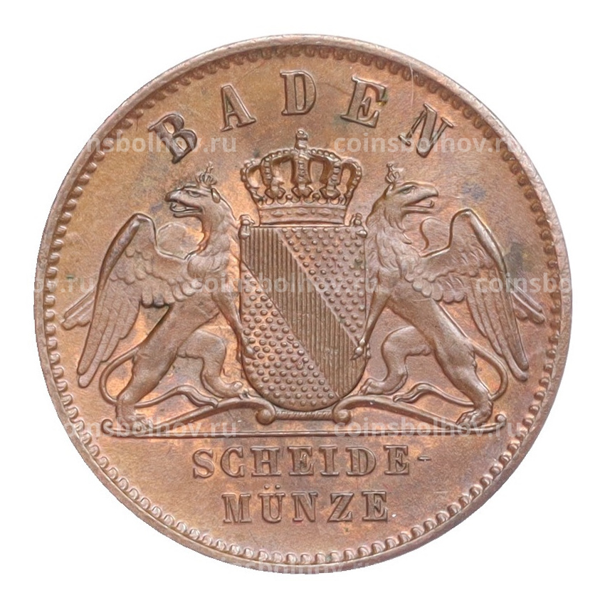 Монета 1 крейцер 1864 года Баден (вид 2)