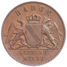 Монета 1 крейцер 1870 года Баден (реверс)