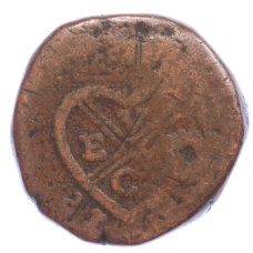 Монета 2 пайса 1802-1808 года Британская Ост-Индская компания — Бомбейское президенство (аверс)