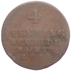 Монета 4 пфеннига 1795 года Брауншвейг — Люннебург (аверс)