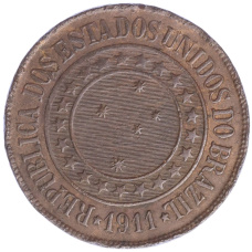 Монета 40 рейс 1911 года Бразилия (реверс)