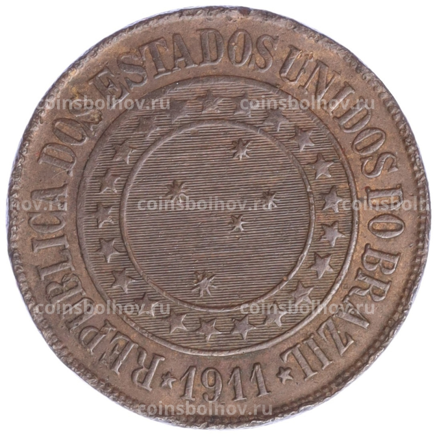 Монета 40 рейс 1911 года Бразилия (вид 2)
