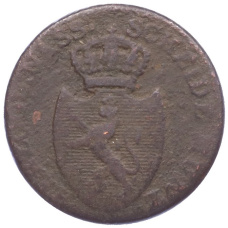 Монета 1 крейцер 1808 года Нассау (реверс)