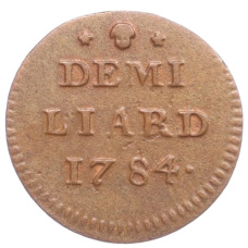 Монета 1/2 лиарда 1784 года Люксембург (аверс)