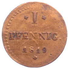 Монета 1 пфенниг 1819 года Гессен-Дармштадт (аверс)