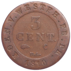 Монета 3 сантима 1810 года Вестфалия (аверс)