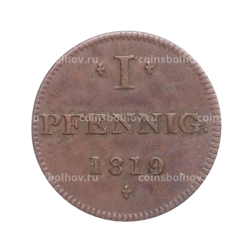 Монета 1 пфенниг 1819 года Франкфурт