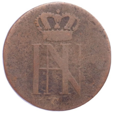 Монета 1 пфенниг 1808 года С Вестфалия (реверс)