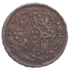 Монета 2 мараведи 1827 года Испания (реверс)