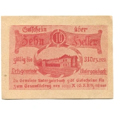 Банкнота 10 геллеров 1920 года Австрия — Унтерайсбах (нотгельд) (аверс)