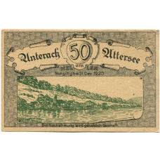 Банкнота 50 геллеров 1920 года Австрия — Унтерах-ам-Аттерзе (нотгельд)