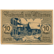 Банкнота 10 геллеров 1920 года Австрия — Унтерах-ам-Аттерзе (нотгельд)