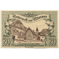 Банкнота 20 геллеров 1920 года Австрия — Унтерах-ам-Аттерзе (нотгельд)