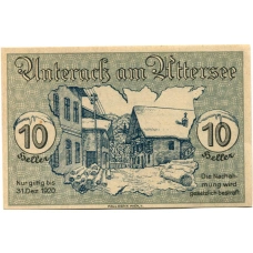 Банкнота 10 геллеров 1920 года Австрия — Унтерах-ам-Аттерзе (нотгельд) (аверс)