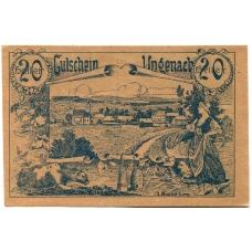 Банкнота 20 геллеров 1920 года Австрия — Унгенах (нотгельд)