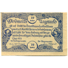 Банкнота 10 геллеров 1920 года Австрия — Унгенах (нотгельд) (реверс)