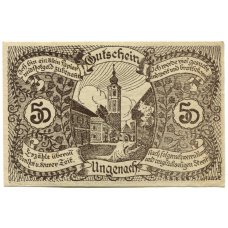 Банкнота 50 геллеров 1920 года Австрия — Унгенах (нотгельд) (аверс)