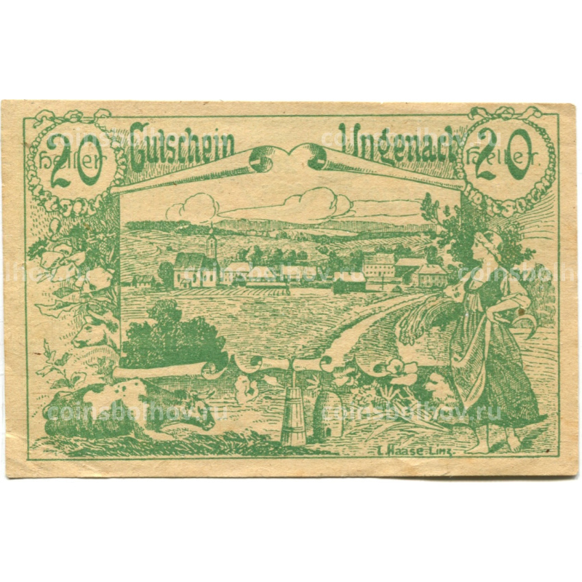 Банкнота 20 геллеров 1920 года Австрия — Унгенах (нотгельд)