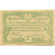 Банкнота 20 геллеров 1920 года Австрия — Унгенах (нотгельд) (вид 2)