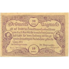 Банкнота 10 геллеров 1920 года Австрия — Унгенах (нотгельд) (вид 2)
