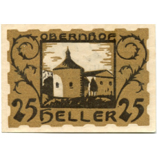 Банкнота 25 геллеров 1920 года Австрия — Ульрихсберг (нотгельд) (аверс)