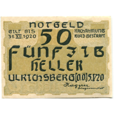 Банкнота 50 геллеров 1920 года Австрия — Ульрихсберг (нотгельд) (реверс)