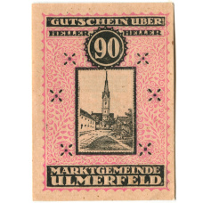 Банкнота 90 геллеров 1920 года Австрия — Ульмерфельд (нотгельд) (аверс)