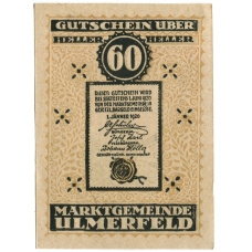 Банкнота 60 геллеров 1920 года Австрия — Ульмерфельд (нотгельд) (реверс)