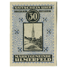 Банкнота 30 геллеров 1920 года Австрия — Ульмерфельд (нотгельд) (аверс)
