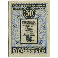 Банкнота 30 геллеров 1920 года Австрия — Ульмерфельд (нотгельд) (реверс)