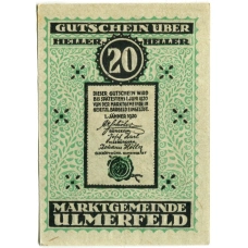 Банкнота 20 геллеров 1920 года Австрия — Ульмерфельд (нотгельд) (вид 2)