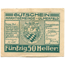 Банкнота 50 геллеров 1920 года Австрия — Ульмерфельд (нотгельд) (аверс)