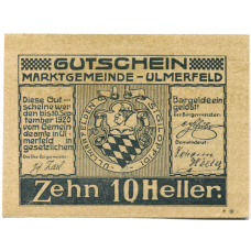 Банкнота 10 геллеров 1920 года Австрия — Ульмерфельд (нотгельд) (аверс)