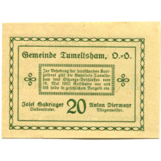 Банкнота 20 геллеров 1920 года Австрия — Тумельсхат (нотгельд) (реверс)