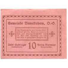 Банкнота 10 геллеров 1920 года Австрия — Тумельсхат (нотгельд) (реверс)