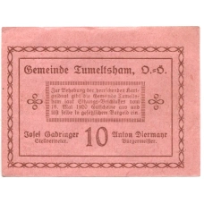 Банкнота 10 геллеров 1920 года Австрия — Тумельсхат (нотгельд) (реверс)