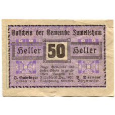 Банкнота 50 геллеров 1920 года Австрия — Тумельсхат (нотгельд) (аверс)