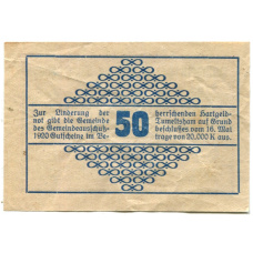 Банкнота 50 геллеров 1920 года Австрия — Тумельсхат (нотгельд) (реверс)
