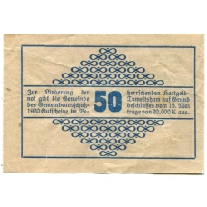 Банкнота 50 геллеров 1920 года Австрия — Тумельсхат (нотгельд) (вид 2)