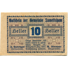 Банкнота 10 геллеров 1920 года Австрия — Тумельсхат (нотгельд) (аверс)